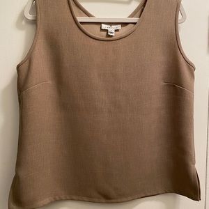 EUC Emmelle Sz L Sleeveless 100% Polyester Beige